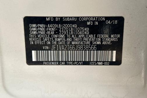 2018 Subaru WRX STI Limited