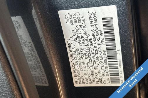 Meteorite Gray Metallic 2025 Honda CR-V Hybrid Sport FWD