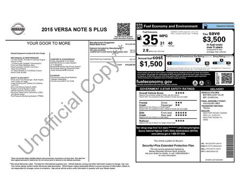 Brilliant Silver Metallic 2015 Nissan Versa Note S Plus