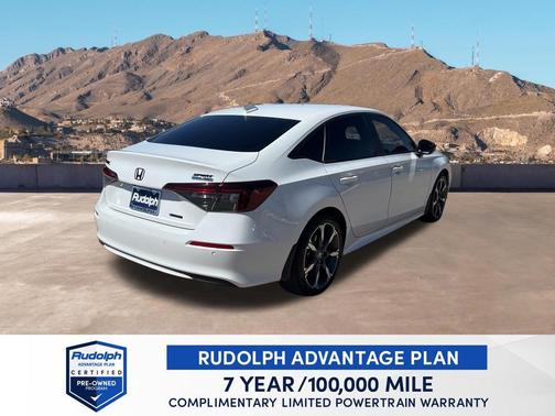Platinum White Pearl 2025 Honda Civic Hybrid Sport Touring
