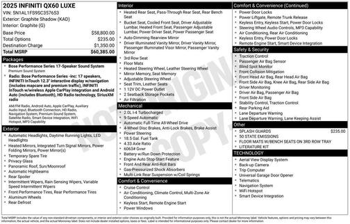 2025 INFINITI QX60 Luxe
