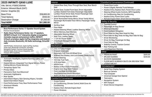 2025 INFINITI QX60 Luxe