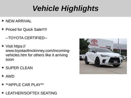 2024 Lexus RX 500h F SPORT PERFORMANCE