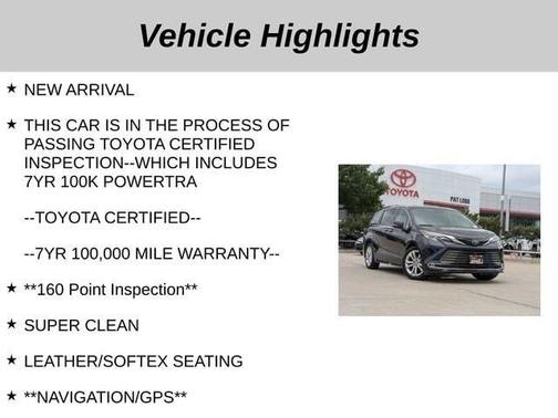 2023 Toyota Sienna Platinum 7 passenger