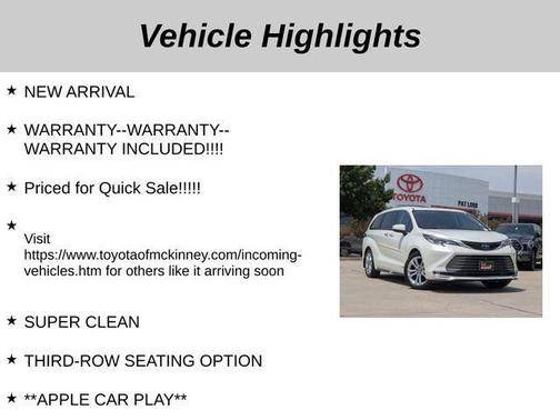 2021 Toyota Sienna Platinum 7 Passenger