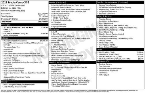 Ice Edge 2022 Toyota Camry XSE