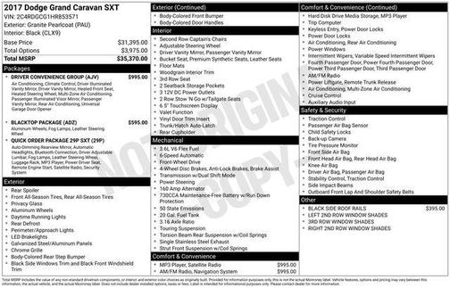 2017 Dodge Grand Caravan SXT