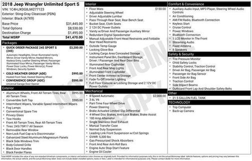 2018 Jeep Wrangler Unlimited Sport