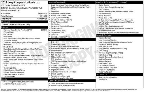 2022 Jeep Compass Latitude Lux