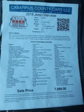 Diamond Black Crystal Pearlcoat 2018 Jeep Cherokee Latitude