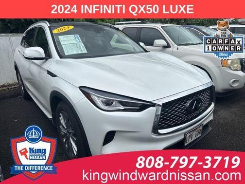 Radiant White 2024 INFINITI QX50 Luxe