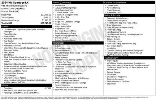 Steel Gray 2024 Kia Sportage LX