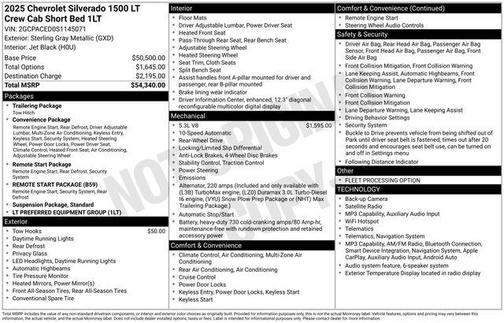 Sterling Gray Metallic 2025 Chevrolet Silverado 1500 LT