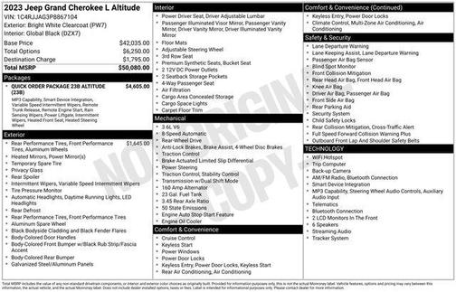 Bright White Clearcoat 2023 Jeep Grand Cherokee L Laredo