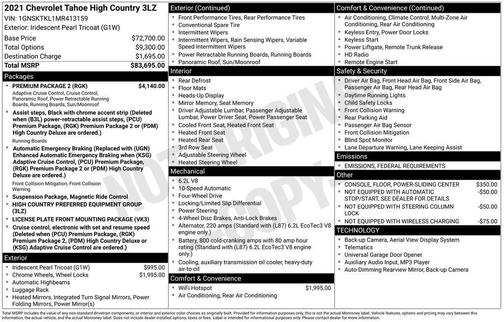 2021 Chevrolet Tahoe High Country