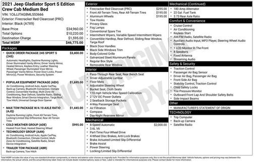 2021 Jeep Gladiator Sport