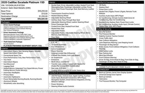 2020 Cadillac Escalade Platinum