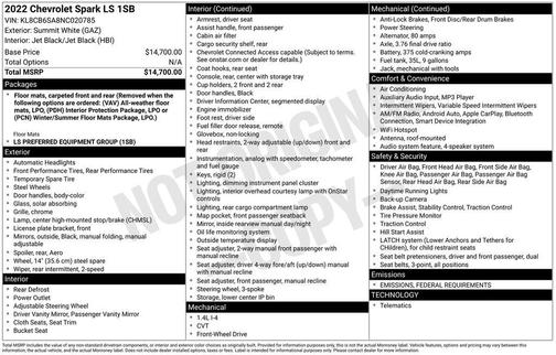 2022 Chevrolet Spark LS