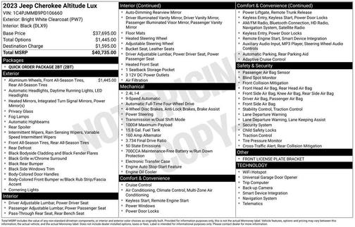 2023 Jeep Cherokee Altitude Lux