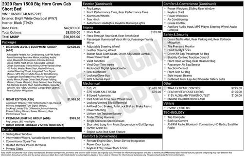 2020 RAM 1500 Big Horn