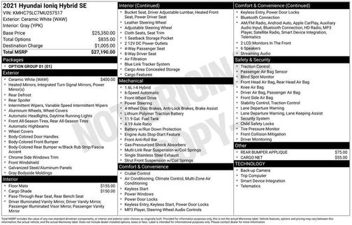 2021 Hyundai IONIQ Hybrid SE