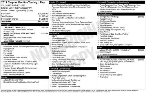 2017 Chrysler Pacifica Touring-L