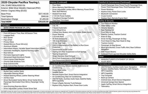 2020 Chrysler Pacifica Touring L