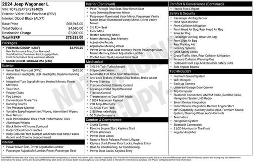 Velvet Red Pearlcoat 2024 Jeep Wagoneer L Series I 4x4