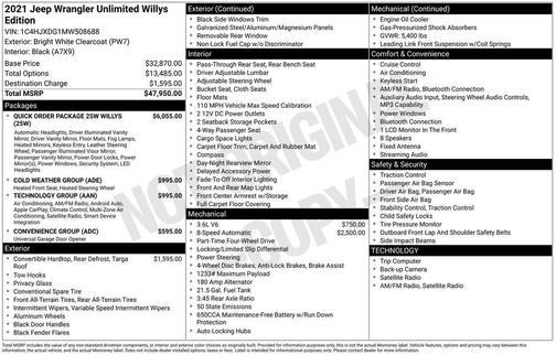 2021 Jeep Wrangler Willys