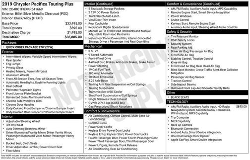 2019 Chrysler Pacifica Touring Plus