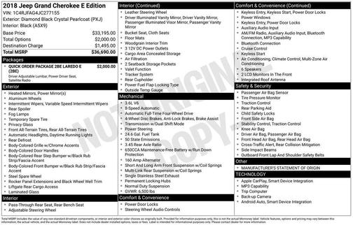 2018 Jeep Grand Cherokee Laredo E