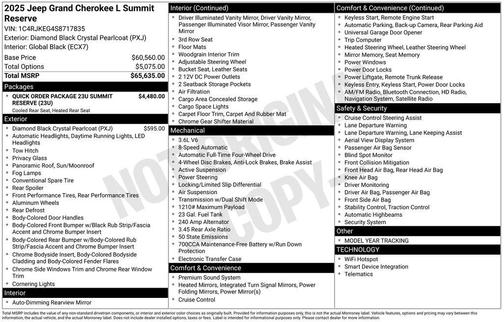 2025 Jeep Grand Cherokee L Summit Reserve