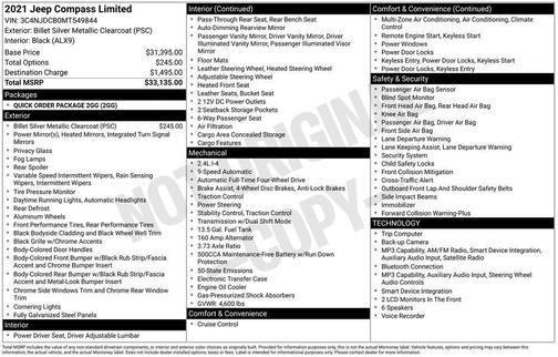 Billet Silver Metallic Clearcoat 2021 Jeep Compass Limited
