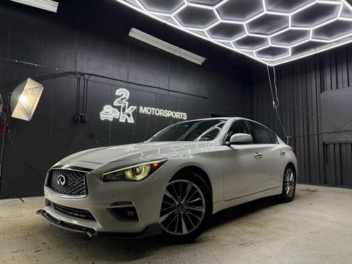 Pure White 2021 INFINITI Q50 3.0t LUXE