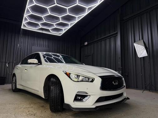 Pure White 2021 INFINITI Q50 3.0t LUXE