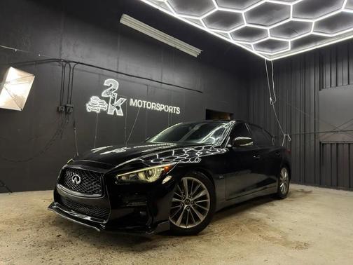Black 2018 INFINITI Q50 3.0t LUXE