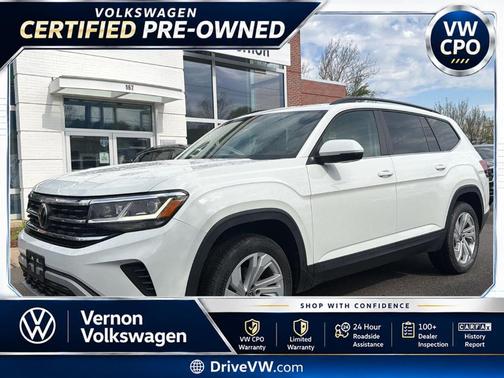 Pure White 2022 Volkswagen Atlas 3.6 SE w/ Technology