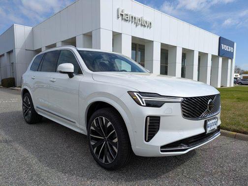 Crystal White Pearl 2026 Volvo XC90 Plug-In Hybrid Plus, T8 AWD, Electric/Gasoline, Bright, 7 Seats