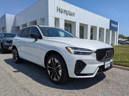 Crystal White Metallic 2026 Volvo XC60 Plug-In Hybrid Plus, T8 AWD Electric/Gasoline, Dark