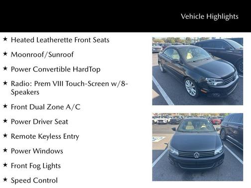 Black Uni 2012 Volkswagen Eos Komfort