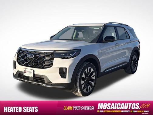 Star White Metallic Tri-Coat 2026 Ford Explorer Platinum