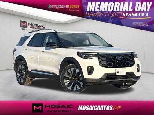 Star White Metallic Tri-Coat 2026 Ford Explorer Platinum