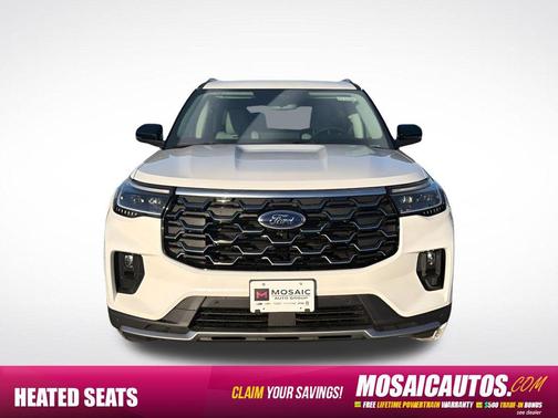 Star White Metallic Tri-Coat 2026 Ford Explorer Platinum