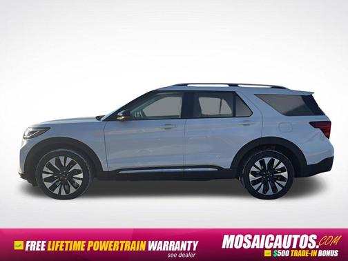 Star White Metallic Tri-Coat 2026 Ford Explorer Platinum