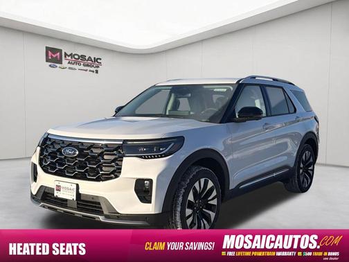 Star White Metallic Tri-Coat 2026 Ford Explorer Platinum