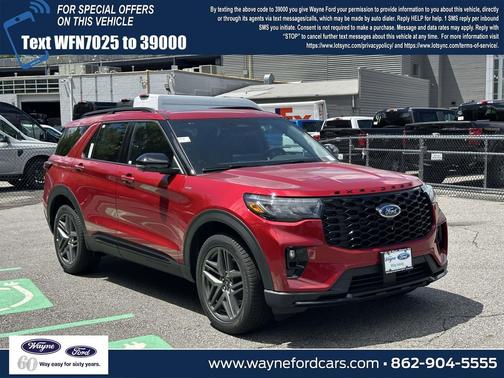 Rapid Red Metallic Tinted Clearcoat 2026 Ford Explorer ST-Line
