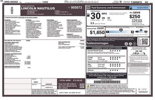 WHITE PLATINUM MET 3C 2026 Lincoln Nautilus Reserve