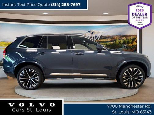 Denim Blue Metallic 2026 Volvo XC90 Plug-In Hybrid Plus, T8 AWD, Electric/Gasoline, Bright, 6 Seats