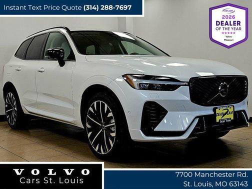 Crystal White Metallic 2026 Volvo XC60 Plug-In Hybrid Ultra, T8 AWD Electric/Gasoline, Dark