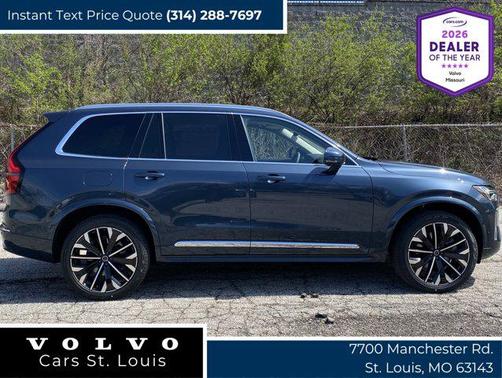 Denim Blue Metallic 2026 Volvo XC90 Plug-In Hybrid Plus, T8 AWD, Electric/Gasoline, Bright, 7 Seats